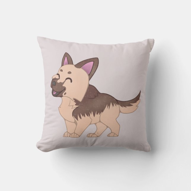 Kawaii German Shepherd Dog Kissen (Vorderseite)