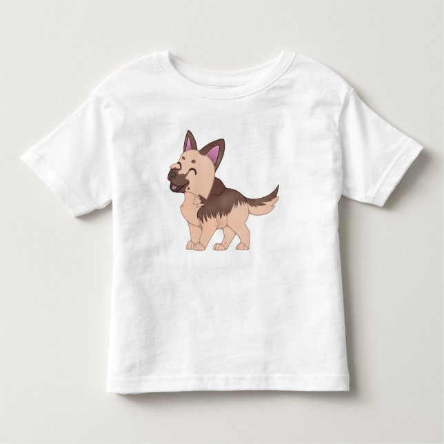 Kawaii German Shepherd Dog Kleinkind T-shirt (Vorderseite)