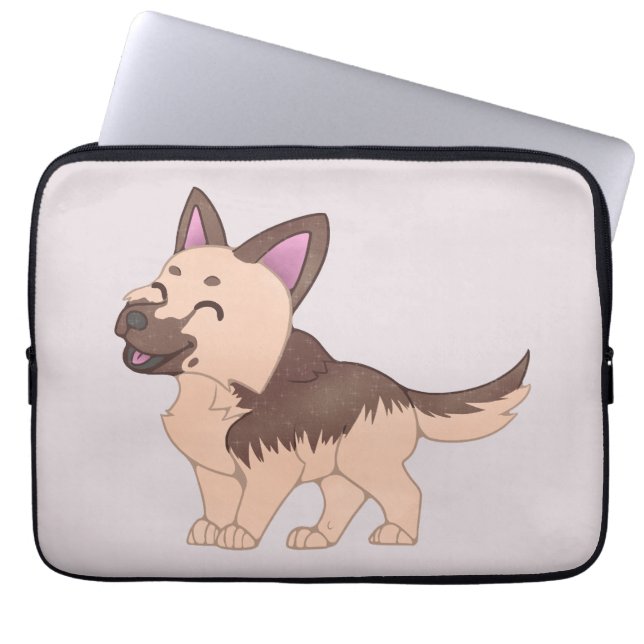Kawaii German Shepherd Dog Laptopschutzhülle (Vorderseite)