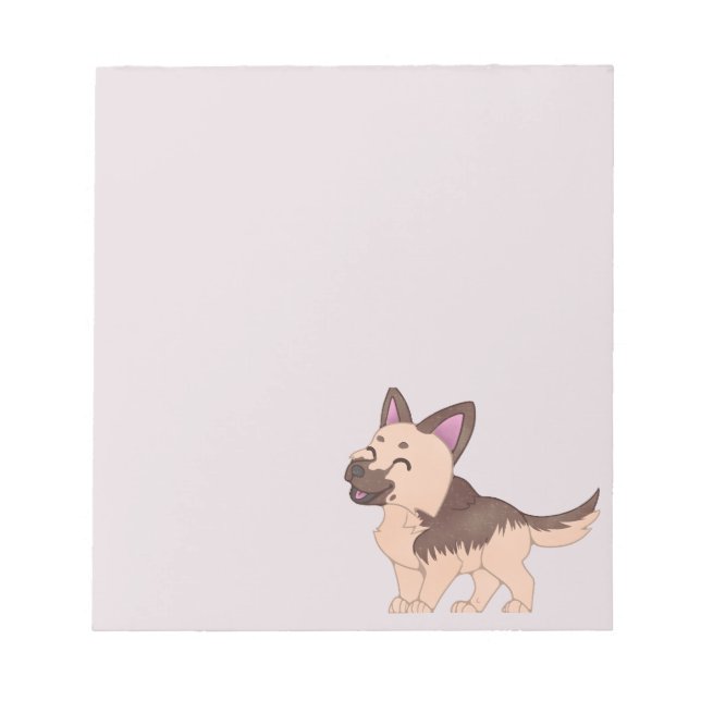Kawaii German Shepherd Dog Notizblock (Vorderseite)