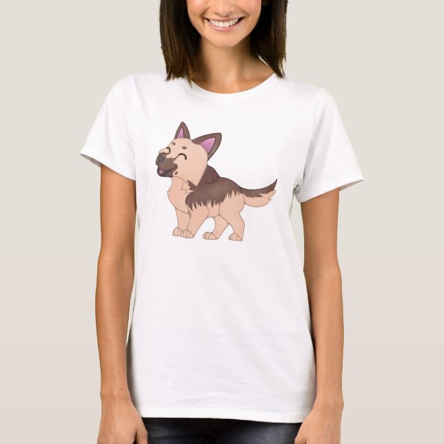 Kawaii German Shepherd Dog T-Shirt (Vorderseite)