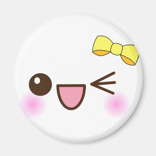 Kawaii Gesicht! Magnet (Vorne)