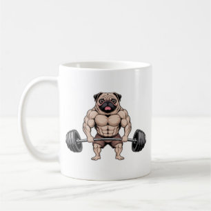Kawaii-Gewichtheber-Muskulöser-Mops-Hundefan Kaffeetasse