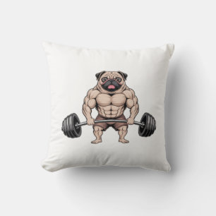 Kawaii-Gewichtheber-Muskulöser-Mops-Hundefan Kissen