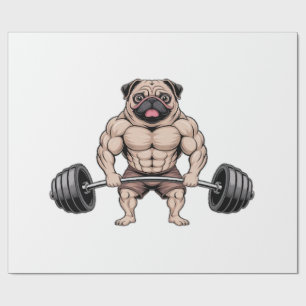 Kawaii-Gewichtheber-Muskulöser-Mops-Hundefreund Geschenkpapier