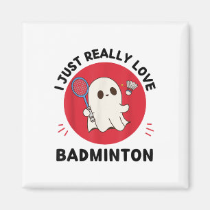 Kawaii Ghost Badminton Lover I gerade wirklich Lie Magnet