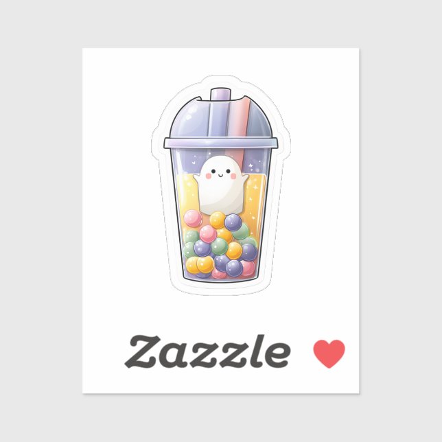 Kawaii Ghost Bubble Tea Sticker - Niedlich Tiny Gh (Blatt)