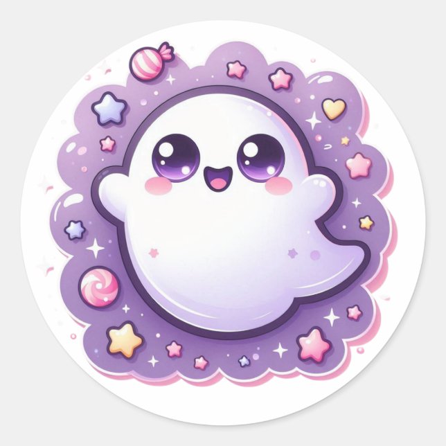 Kawaii Ghost Craft Sticker Pastel Halloween Süsse (Vorderseite)