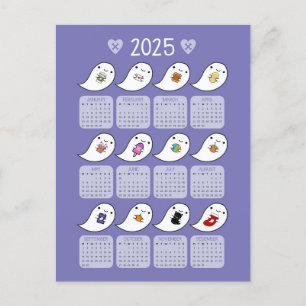 Kawaii Ghost Favorites 2025 Kalender Postkarte
