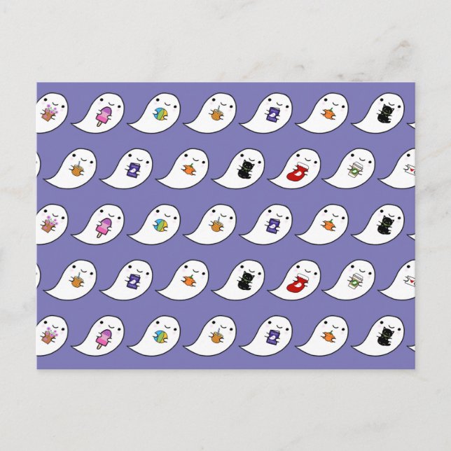Kawaii Ghost Favorites Postkarte (Vorderseite)