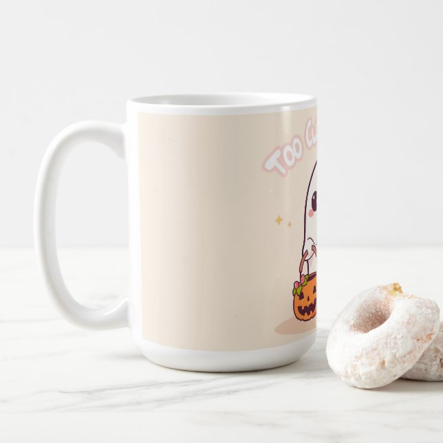 Kawaii Ghost Halloween-Geschenk Kaffeetasse (Mit Donut)