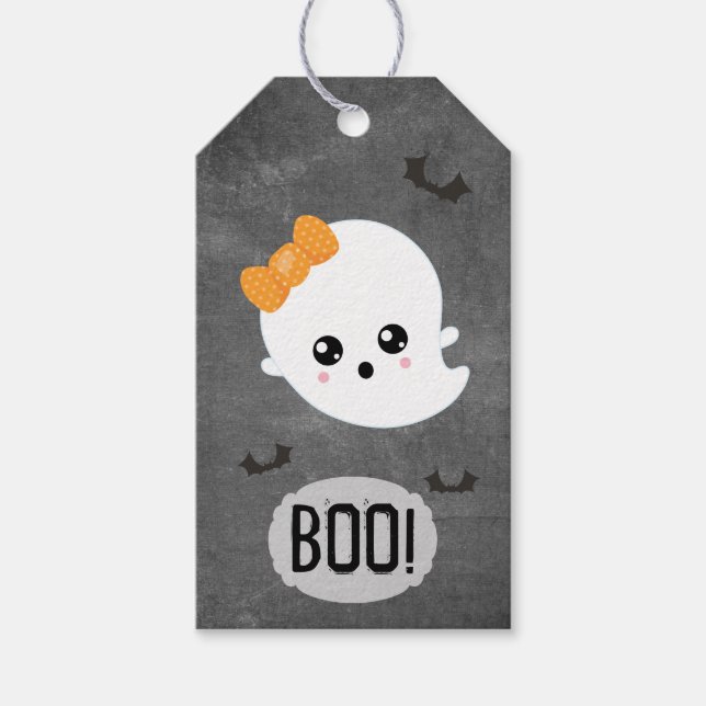 Kawaii Ghost Halloween Geschenkanhänger (Vorderseite)