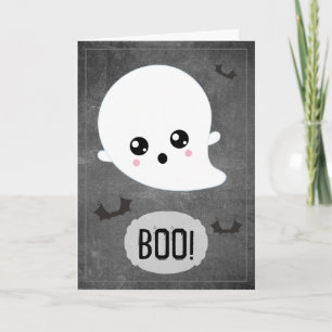 Kawaii Ghost Halloween Karte