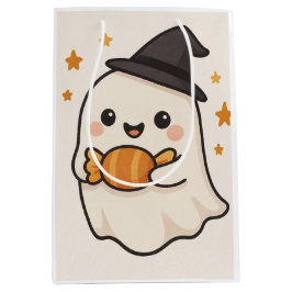 Kawaii Ghost mit Halloween Candy Mittlere Geschenktüte