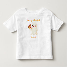 Kawaii Ghost mit Pizza. Halloween. Personalisiert Kleinkind T-shirt