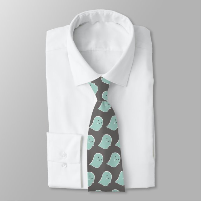 Kawaii Ghost Necktie Krawatte (Gebunden)