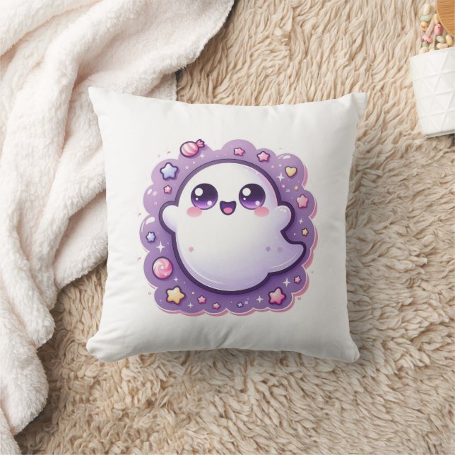 Kawaii Ghost Throw Kissen Niedliche Pastelle Hallo (Decke)
