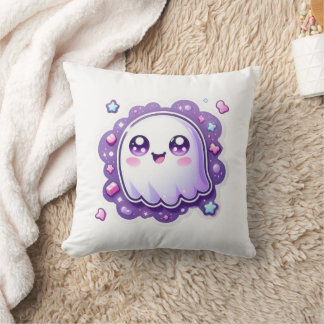 Kawaii Ghost Throw Kissen - Niedliches Pastell Hal