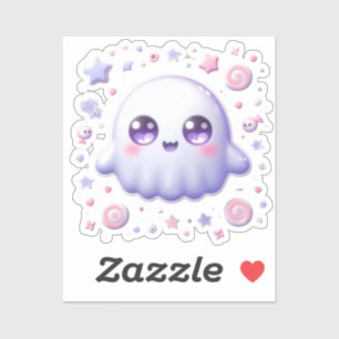 Kawaii Ghost Vinyl Sticker - Niedliche Pastel Hall