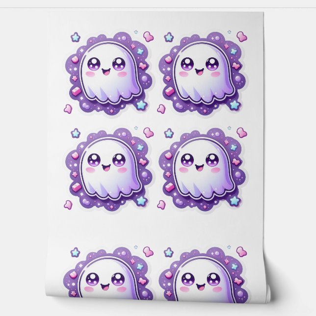 Kawaii Ghost Wallpaper Niedliche Pastel Halloween  Tapete (Abrollen)