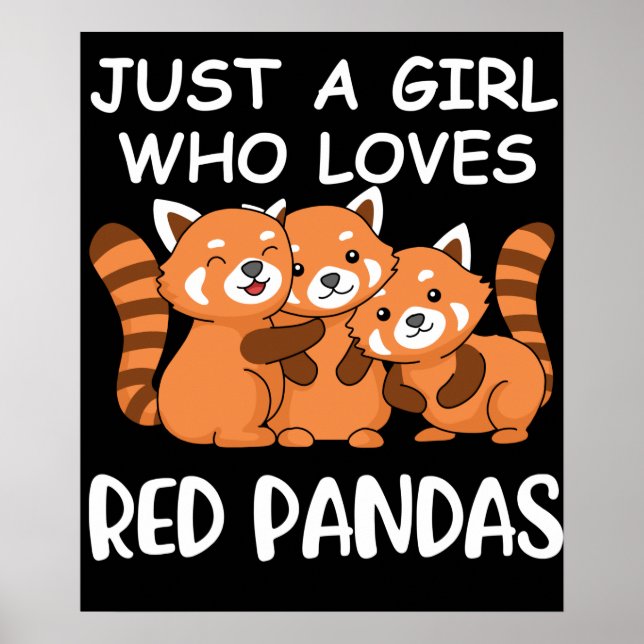 Kawaii gibt Frauen nur ein Mädchen, das Red Pandas Poster (Vorne)