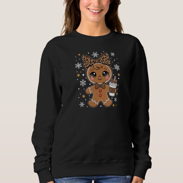 kawaii gingerbread leopard christmas sweatshirt (Vorderseite)