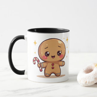 Kawaii Gingerbread Man Cute Christmas Coffee Mug Tasse