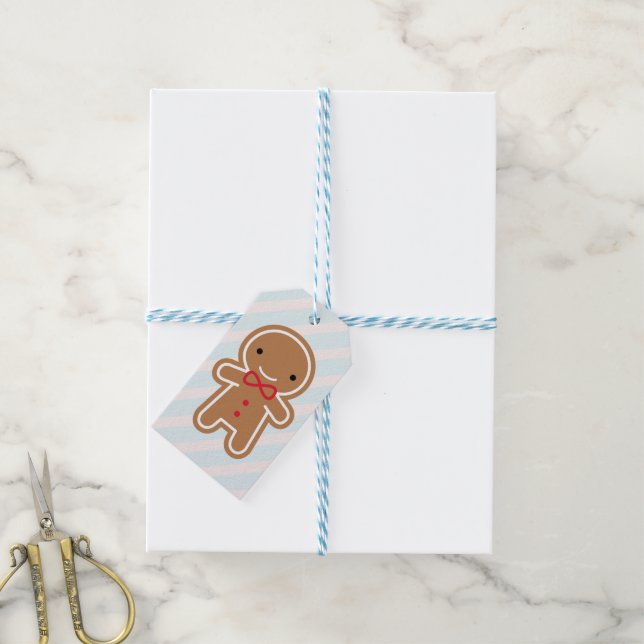 Kawaii Gingerbread Man Geschenkanhänger (Mit Garn)