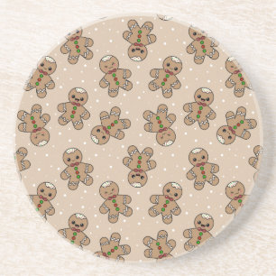 Kawaii Gingerbread Man Pattern Getränkeuntersetzer