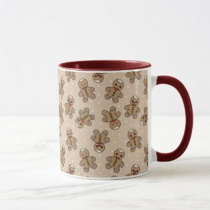 Kawaii Gingerbread Man Pattern Tasse