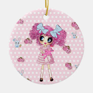 Kawaii Girl PinkyP niedlich mädchenhaft Keramik Ornament