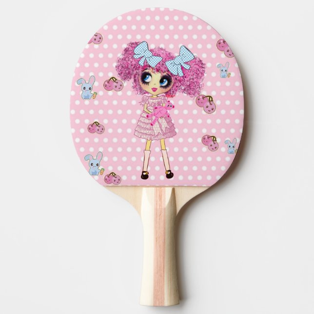 Kawaii Girl PinkyP niedlich mädchenhaft Tischtennis Schläger (Vorderseite)