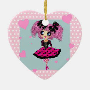 Kawaii Girl PinkyP - Promprinzessin Keramik Ornament