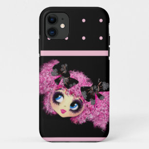 Kawaii Girl PinkyP Schwarz-Rosa-Herzen Case-Mate iPhone Hülle