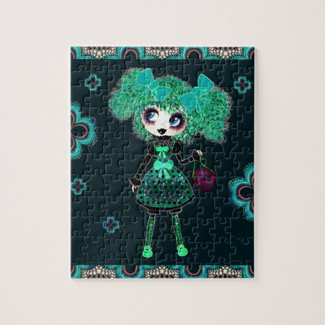 Kawaii Girl PinkyP smarald Gothloli Puzzle (Vertikal)