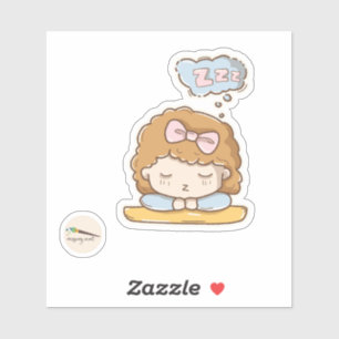 Kawaii Girl Sleeping Scrapbooking Sticker