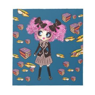 Kawaii Girl Student Gifts with PinkyP Notizblock
