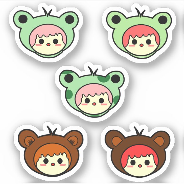 Kawaii Girl Vinyl Sticker (Vorderseite)