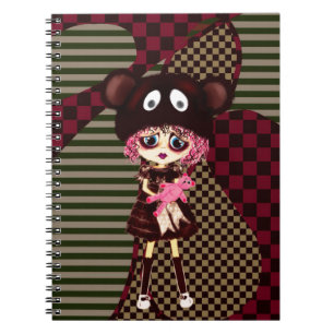 Kawaii Girl, warum so traurig? Kind mit Bär weinen Notizblock