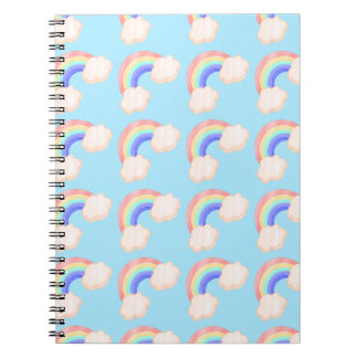 Kawaii Glossy farbenfrohe Regenbogen Blaues Muster Notizblock