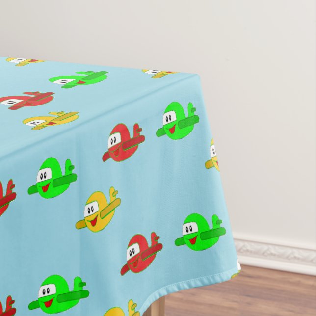 Kawaii-glückliche Flugzeuge Tischdecke (Beispiel)