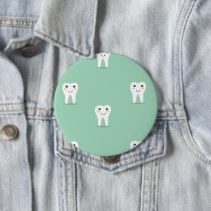 Kawaii-glücklicher Zahn Button