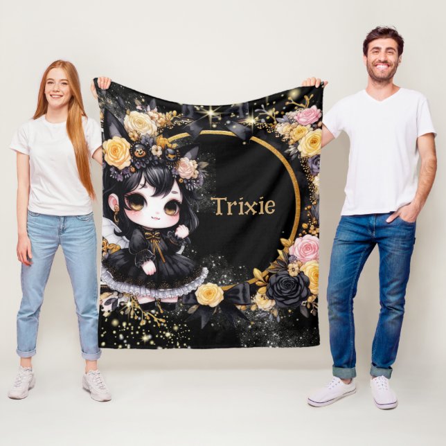 Kawaii Goth Girl Custom Deco Geschenk Gothic Girls Fleecedecke (Beispiel)