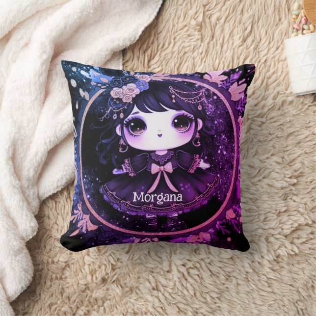 Kawaii Goth Girls Niedlicher Personalisierter Goth Kissen (Decke)