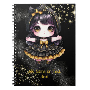 Kawaii Goth Girls Niedlicher Personalisierter Goth Notizblock