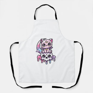 Kawaii Gothic Cat Pastel Gothic Goth Cat Schürze