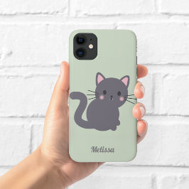 Kawaii Graue Katze Sage Personalisierte Handyhülle Case-Mate iPhone Hülle