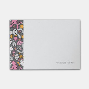 kawaii Graumuster Post-it Klebezettel