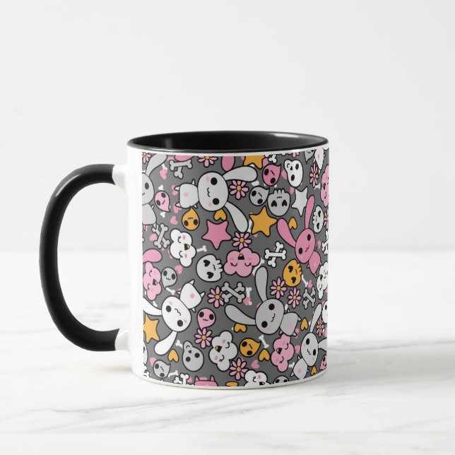 kawaii Graumuster Tasse (Links)