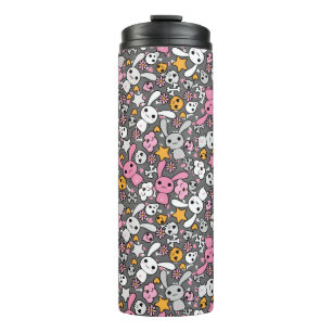 kawaii Graumuster Thermosbecher